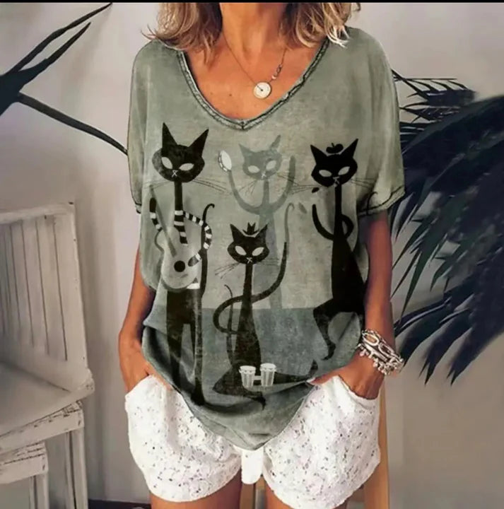 Maglietta di Bloom™ | Maglietta estiva con gatto anime