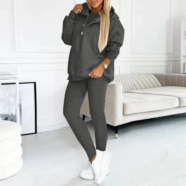 BEAUTY COMFORT™ | Top 2 pezzi felpa con cappuccio e leggins da donna