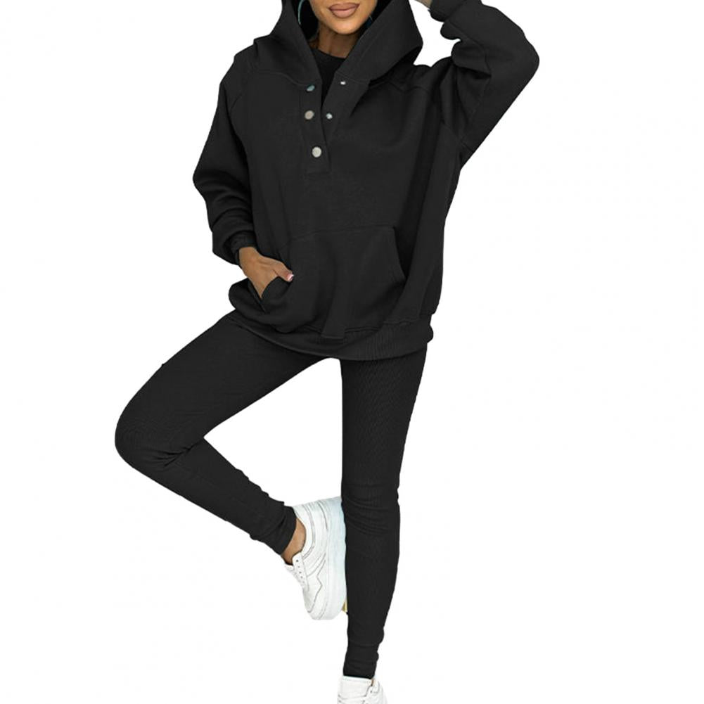 BEAUTY COMFORT™ | Top 2 pezzi felpa con cappuccio e leggins da donna