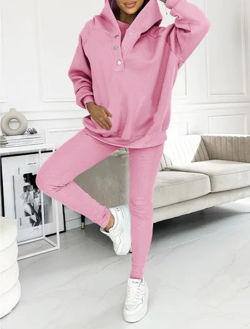 BEAUTY COMFORT™ | Top 2 pezzi felpa con cappuccio e leggins da donna